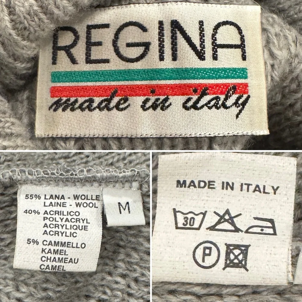 Vintage Italian Knit Oversized Pockets One of a Kind Chunky Knit Novelty Sweater - Picture 3 of 9